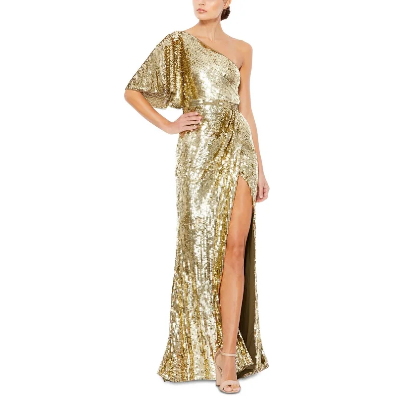 Mac Duggal Womens Sequined One Shoulder Evening Dress Wedding guest unclassified dresses