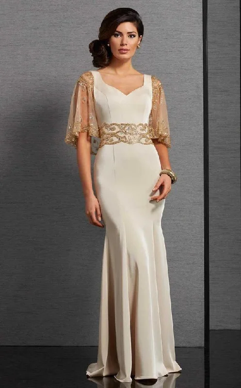 Clarisse - Fitted Capelet Evening Gown 6302 - 1 pc Champagne in Size 22 Available Stylish unclassified dresses Clarisse - Fitted Capelet Evening Gown 6302 - 1 pc Champagne in Size 22 Available Stylish unclassified dresses