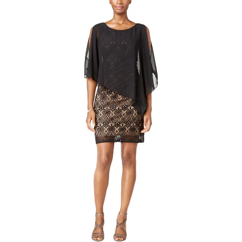 Connected Apparel Womens Lace Overlay Chiffon Cocktail Dress Bright color unclassified dresses