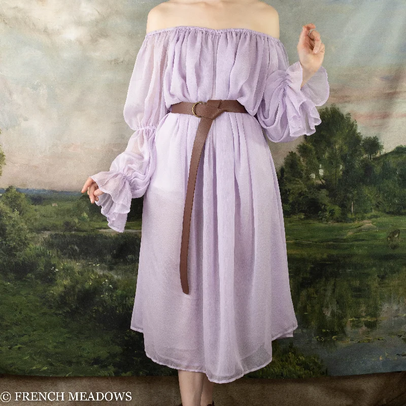 Lilac Chiffon Chemise Open-back unclassified dresses