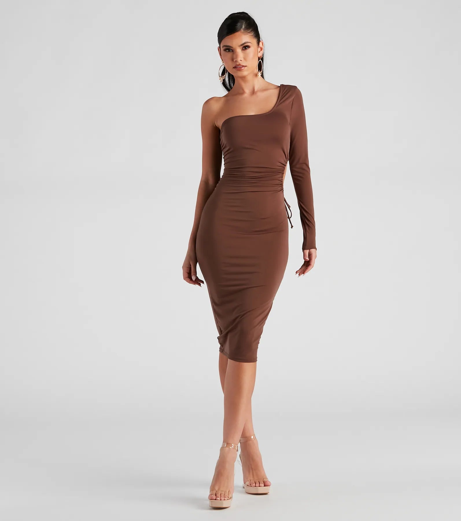 Draw Attention One-Shoulder Midi Dress Knitted unclassified dresses