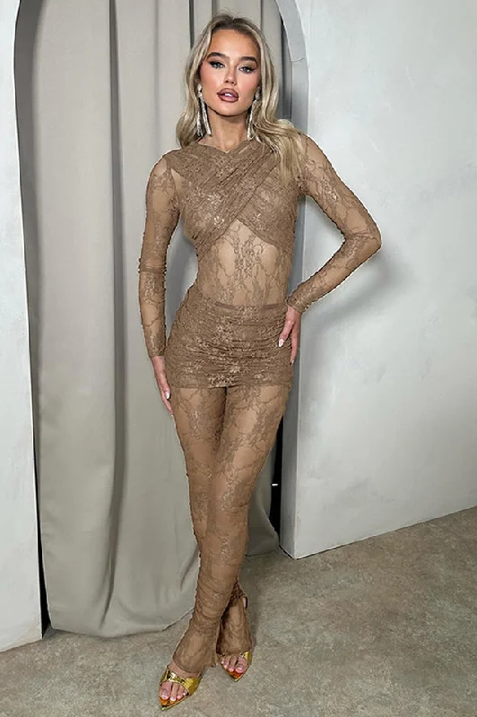Private Location Wrapped Lace Jumpsuit Knitted unclassified dresses