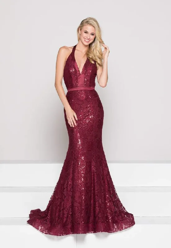 Colors Dress Halter Floral Backless Mermaid Gown 1848 Vintage unclassified dresses