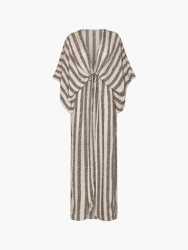 San Cipriano Crepe Viscose Tunic | Beige Black Snake Comfortable unclassified dresses
