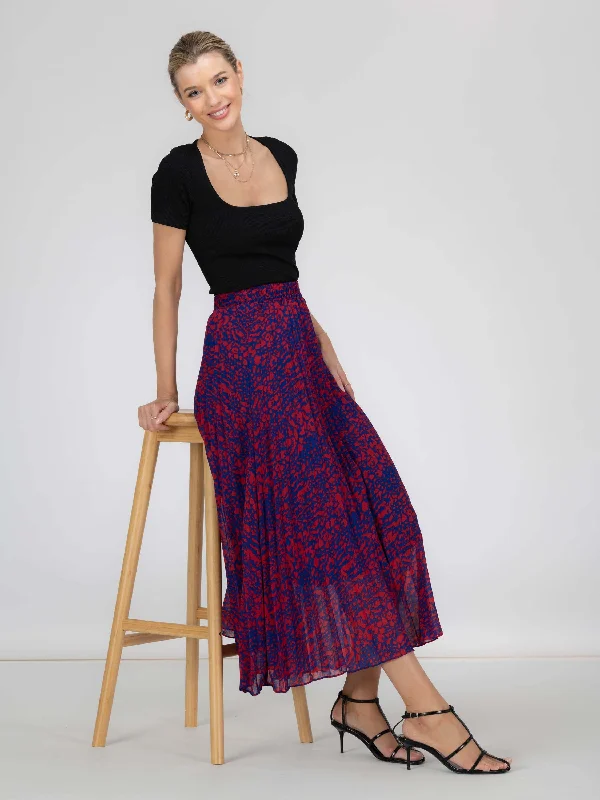 Jolie Moi Saige Animal Print Pleated Midi Skirt, Abstract Multi One-shoulder unclassified dresses Jolie Moi Saige Animal Print Pleated Midi Skirt, Abstract Multi One-shoulder unclassified dresses