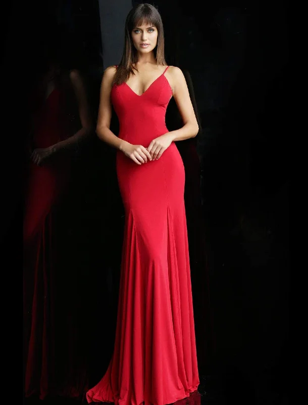 Jovani - Sleeveless Backless Jersey Trumpet Dress 63564SC Earthy tone unclassified dresses