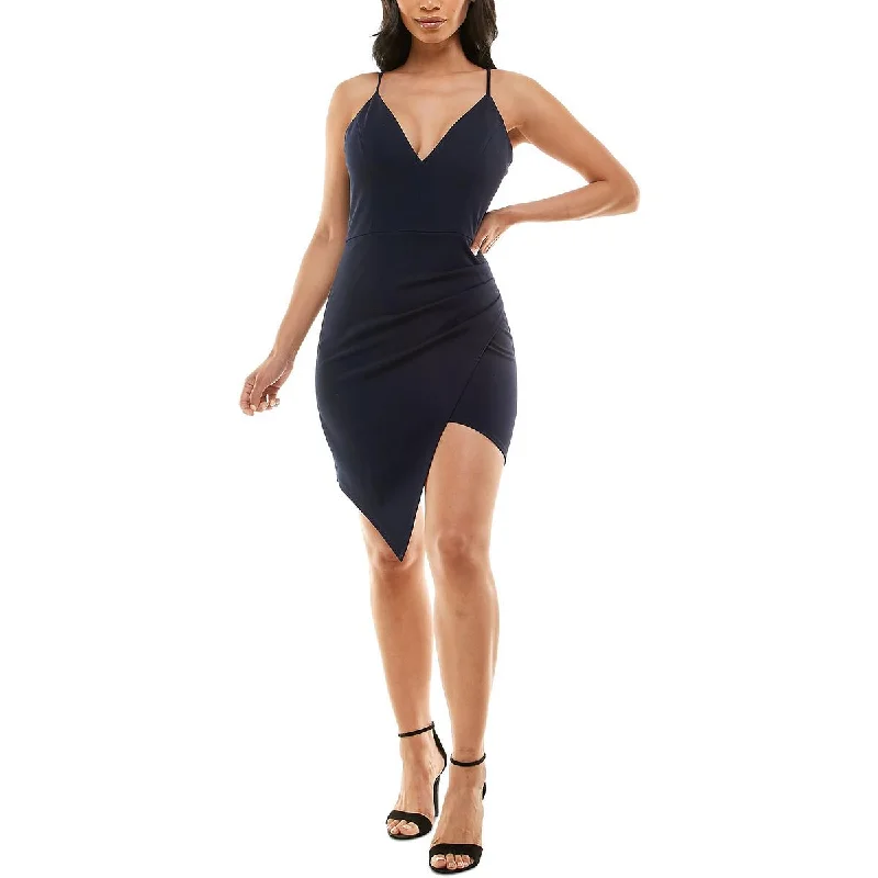 Emerald Sundae Womens Juniors Asymmetric  Bodycon Dress Petite unclassified dresses