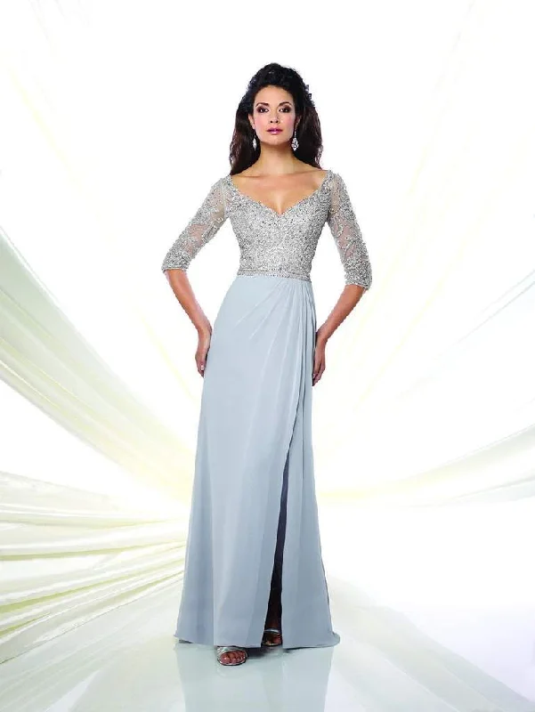 Montage by Mon Cheri 116942W Chiffon Sheath Dress Off-shoulder unclassified dresses