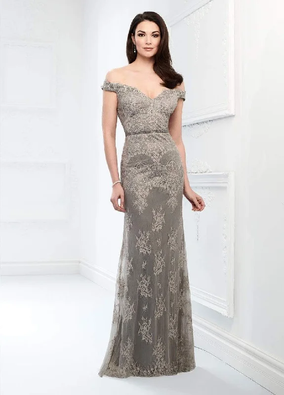 Montage by Mon Cheri - Allover Lace Off-Shoulder Trumpet Dress 218917 - 1 pc English Rose In Size 8 Available Spring unclassified dresses