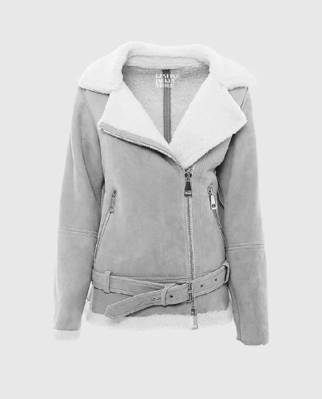 Women's Grey Suede Shearling Jacket Women's Levi’s jackets
