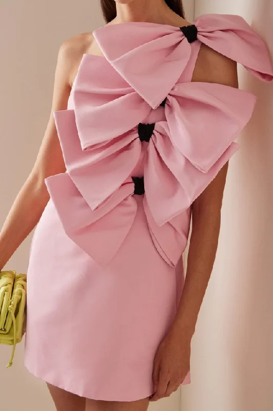 Bow Detailed Silk Mini Dress Expensive mini dresses