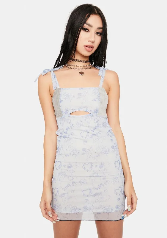 Cupid Love Mesh Mini Dress Anniversary mini dresses