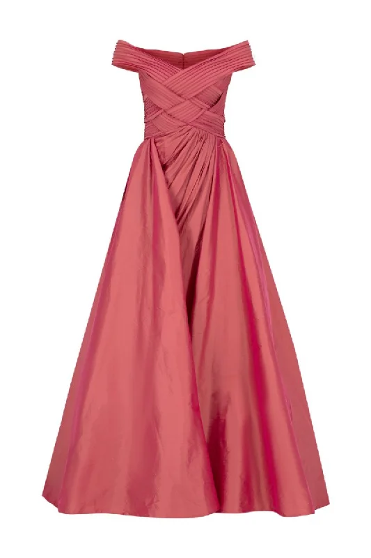 BONNY TERRACOTTA WEAVED OVERSKIRT GOWN Ruched unclassified skirts
