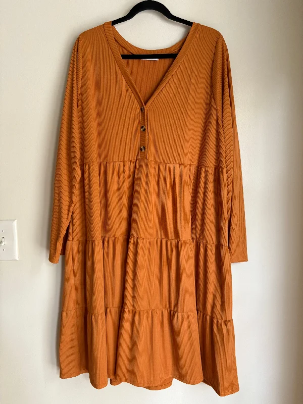 Dress Casual Midi By Chicsoul In Brown, Size: 3x Women's trendy midi dresses sale