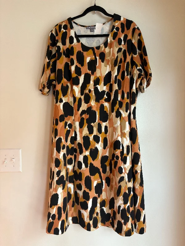 Dress Casual Midi By Jessica London In Animal Print, Size: 3x Anniversary midi dresses