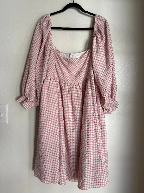 Dress Casual Midi By Sweet Lemon In Checkered Pattern, Size: 3x Best midi dresses for plus size