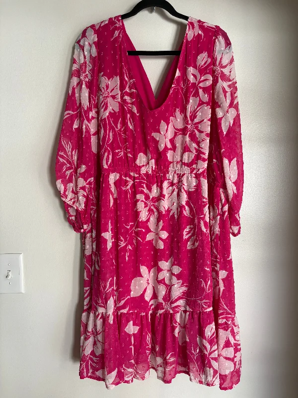 Dress Casual Midi By Torrid In Pink, Size: 3x Best midi dresses for hourglass body shape