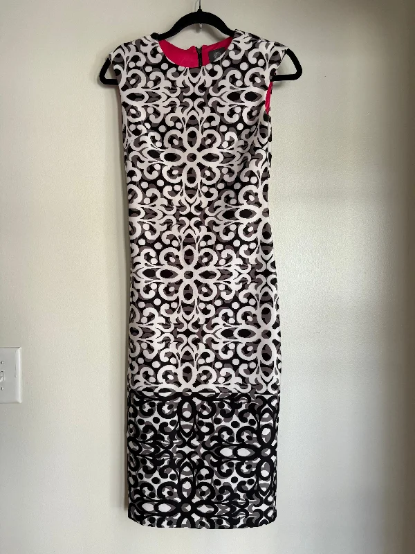 Dress Casual Midi By Vince Camuto In Black & White, Size: Xs Red carpet midi dresses