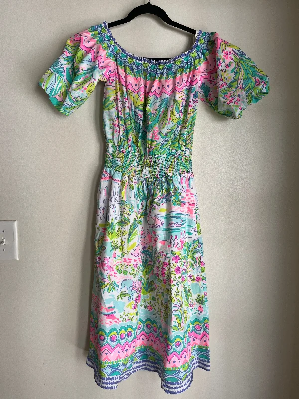 Dress Party Midi By Lilly Pulitzer In Multi-colored, Size: Xs Casual midi dresses