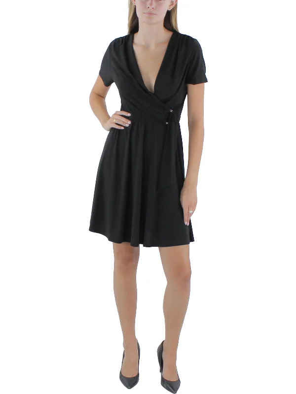 Womens Boho Short Wrap Dress--Colorful Mini Skirt