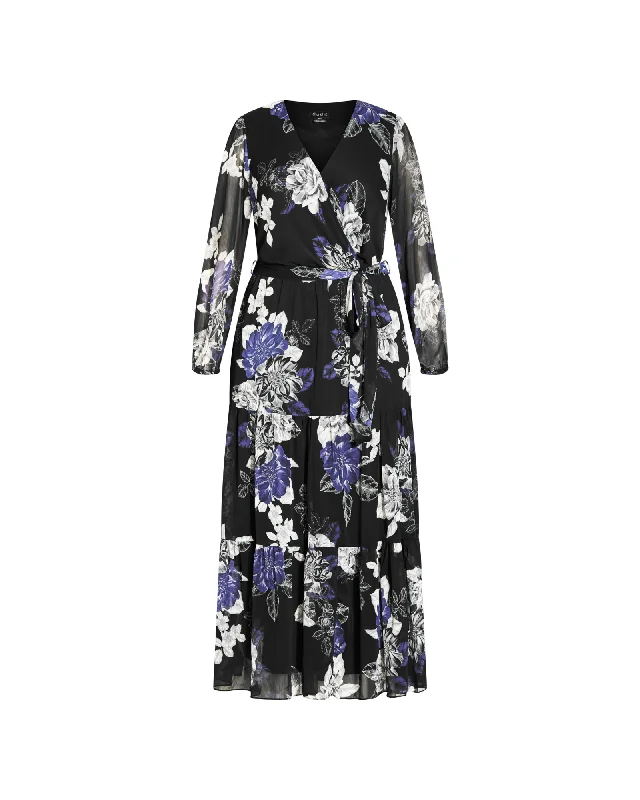 Maisie Epic Floral Dress | Black / Azure Blue Revolve floral dresses
