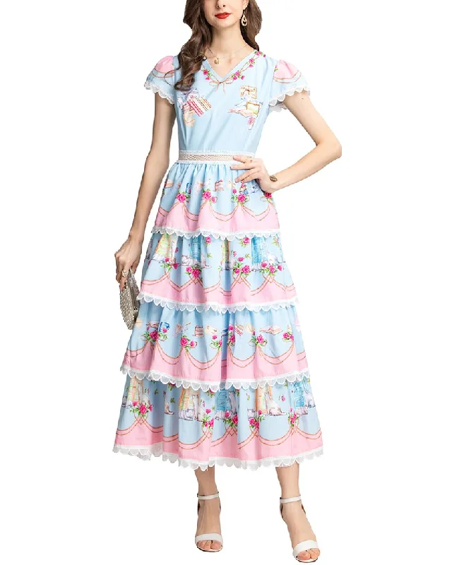BURRYCO Midi Dress Stylish Pleated Skirt