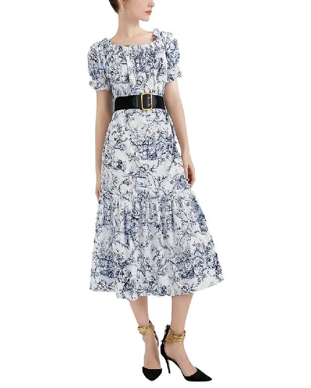BURRYCO Midi Dress Soft A-line Skirt