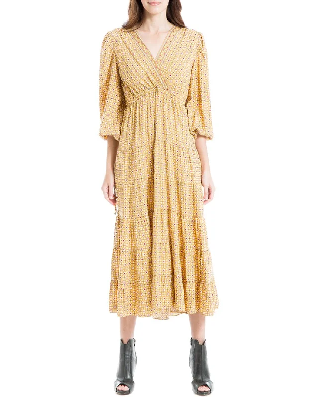 Max Studio V-Neck Midi Dress Midi Skirt Trendy