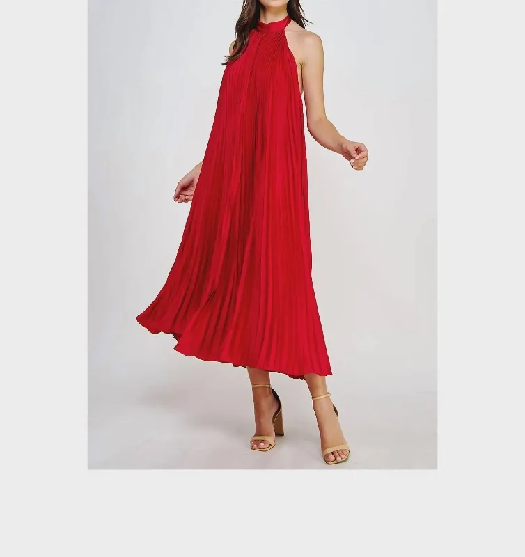 My Desire Midi Dress In Red Vintage Printed Skirt