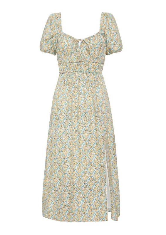 Terina Midi Dress In Sabinosa Floral Print Winter Midi Outfit