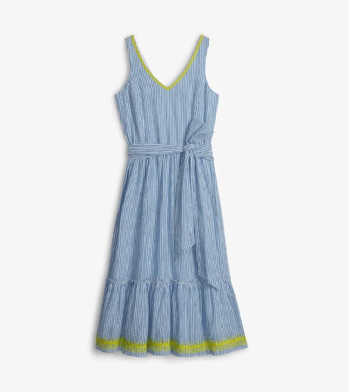 Women's Sydney Midi Dress In Seersucker Printed Satin Midi