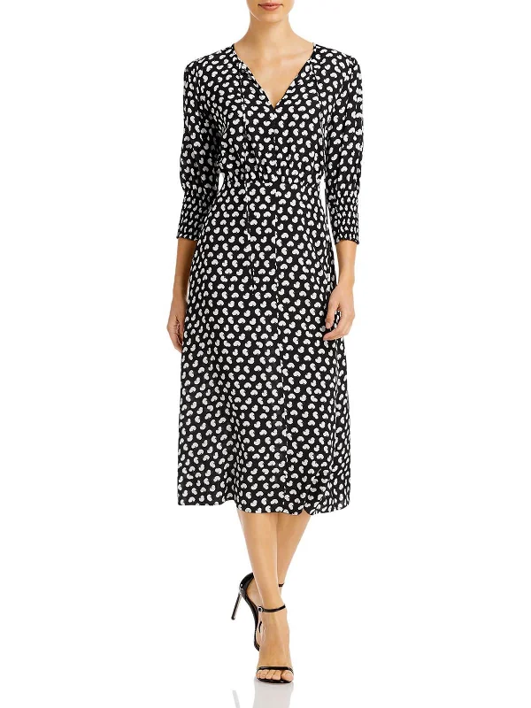 Womens Tie Front Midi Midi Dress Midi Skirt Blouse